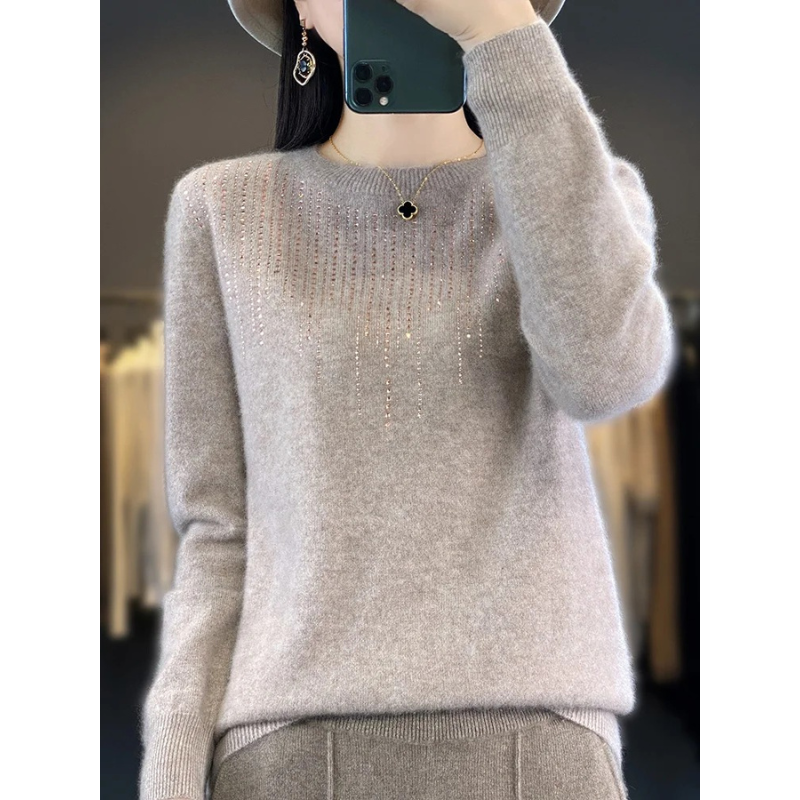 Krohn-e | Sweatshirt - Weicher Strickpullover mit funkelnden Details