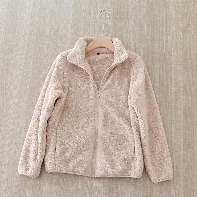 Krohn-e | Weiche Sherpa Zip Up Hohe Kragenjacke, Fleeceweste