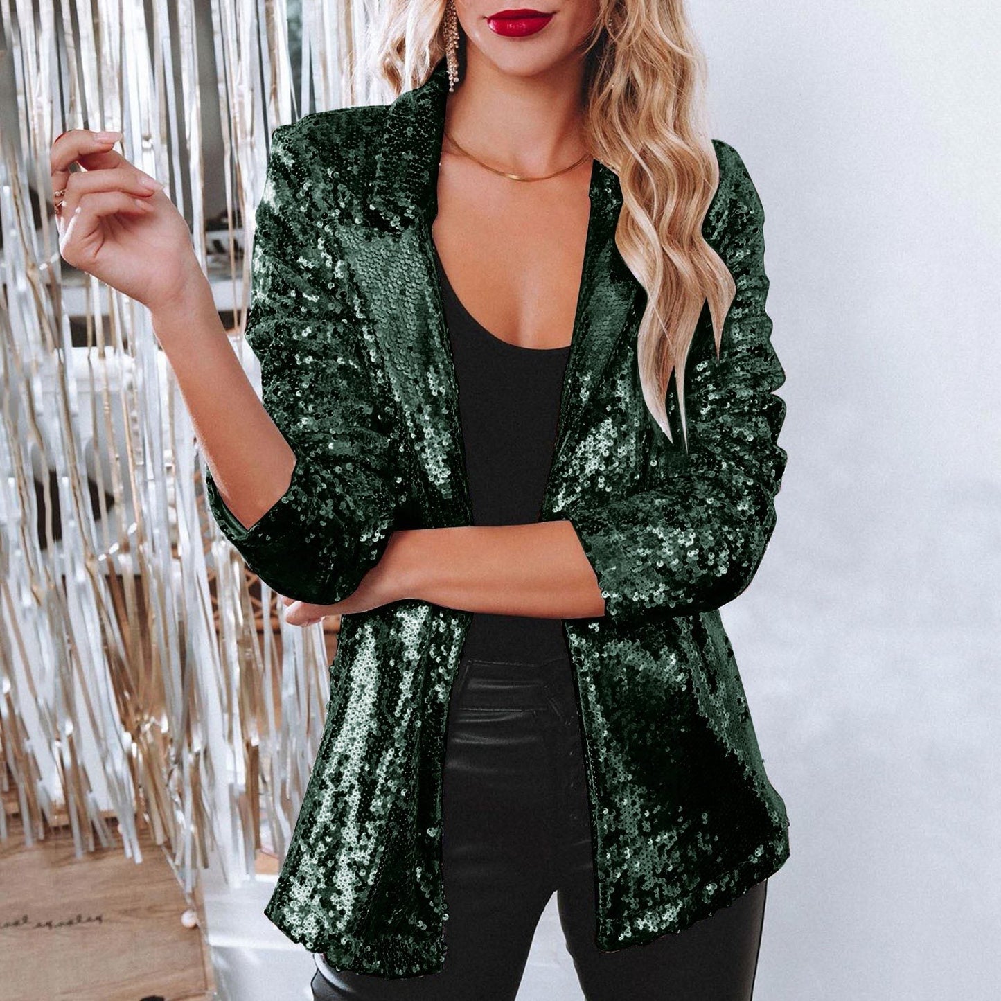 Krohn-e | Glänzender Pailletten-Blazer für Frauen