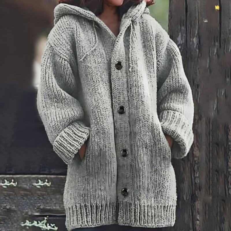 Krohn-e | Strickjacke - Oversized Passform - Dickes und Warmes Material - mit Kapuze