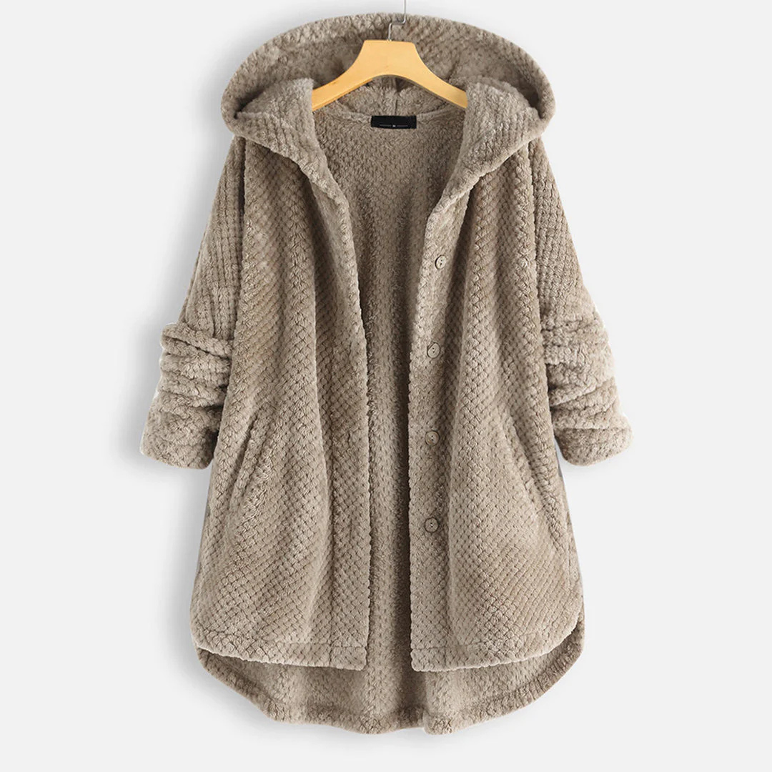 Krohn-e | Lange Winter Knopf Daunen Jacke - Kapuze