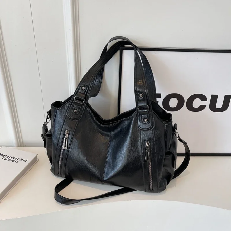 Krohn-e | Stilvolle Lederhandtasche Mit Reißverschluss