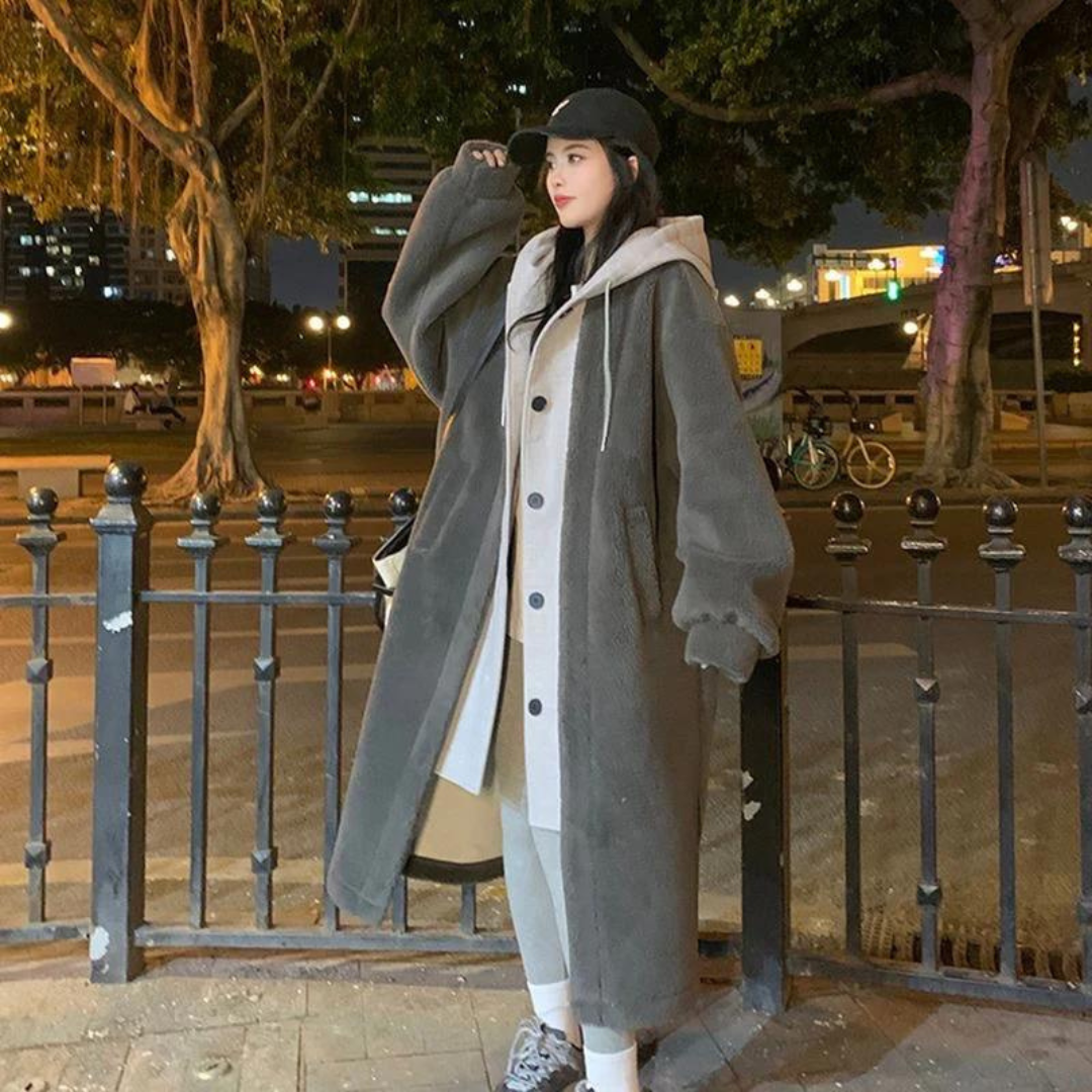 Krohn-e | Lange Kapuzenjacke für Damen Ideal für den Winter