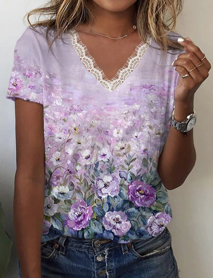 Kailey Damen T-Shirt mit V-Ausschnitt