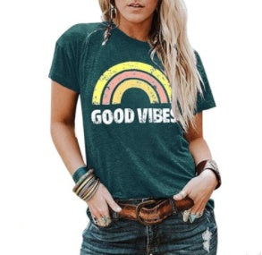 Regenbogen-Kurzarmshirt von Fudus