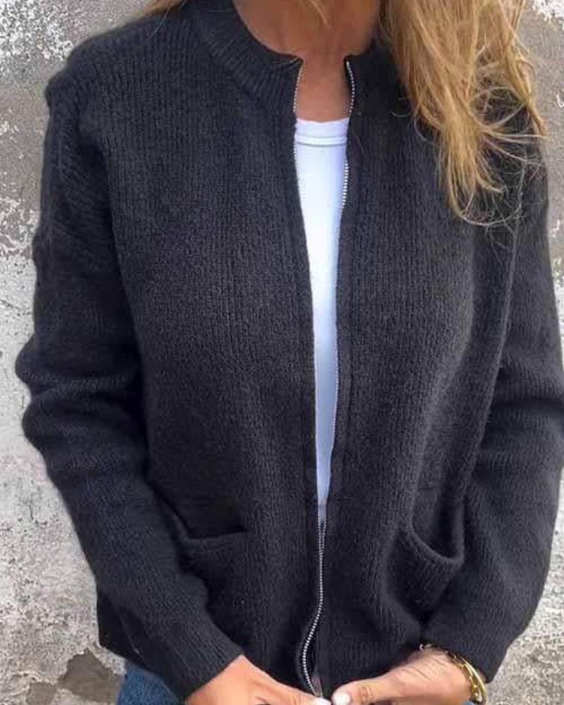 KROHN-E Damen Strickjacke Offener Schnitt Langarm Weich Alltag