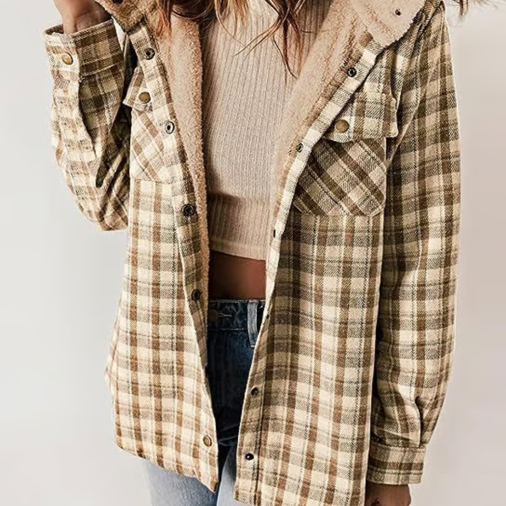 Krohn-e | Karierten Kapuzenjacke – Lässiger Herbst - Look