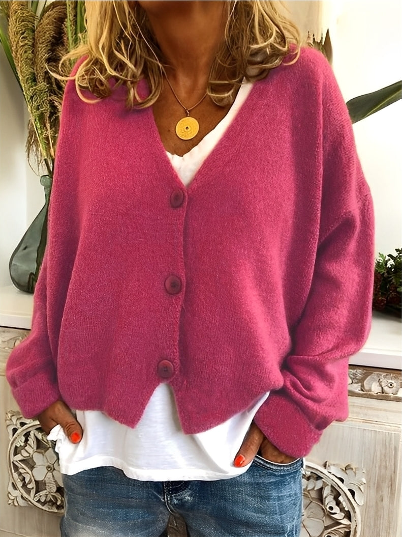 Krohn-e | Lässiger Cardigan mit Knöpfen für Frauen