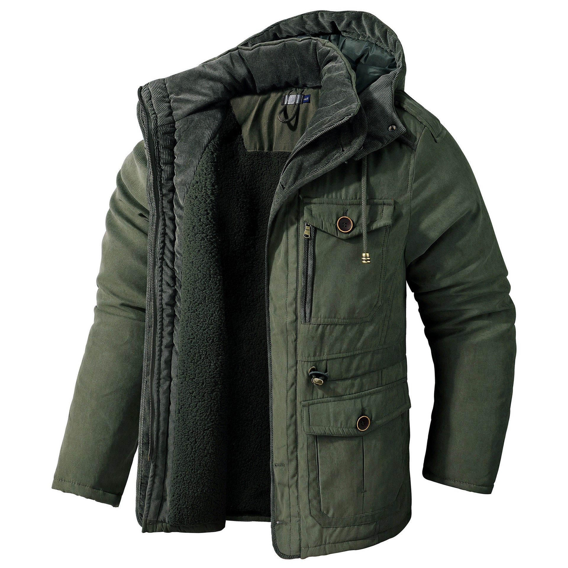 Krohn-e | Warme Jacke mit Kapuze für Männer