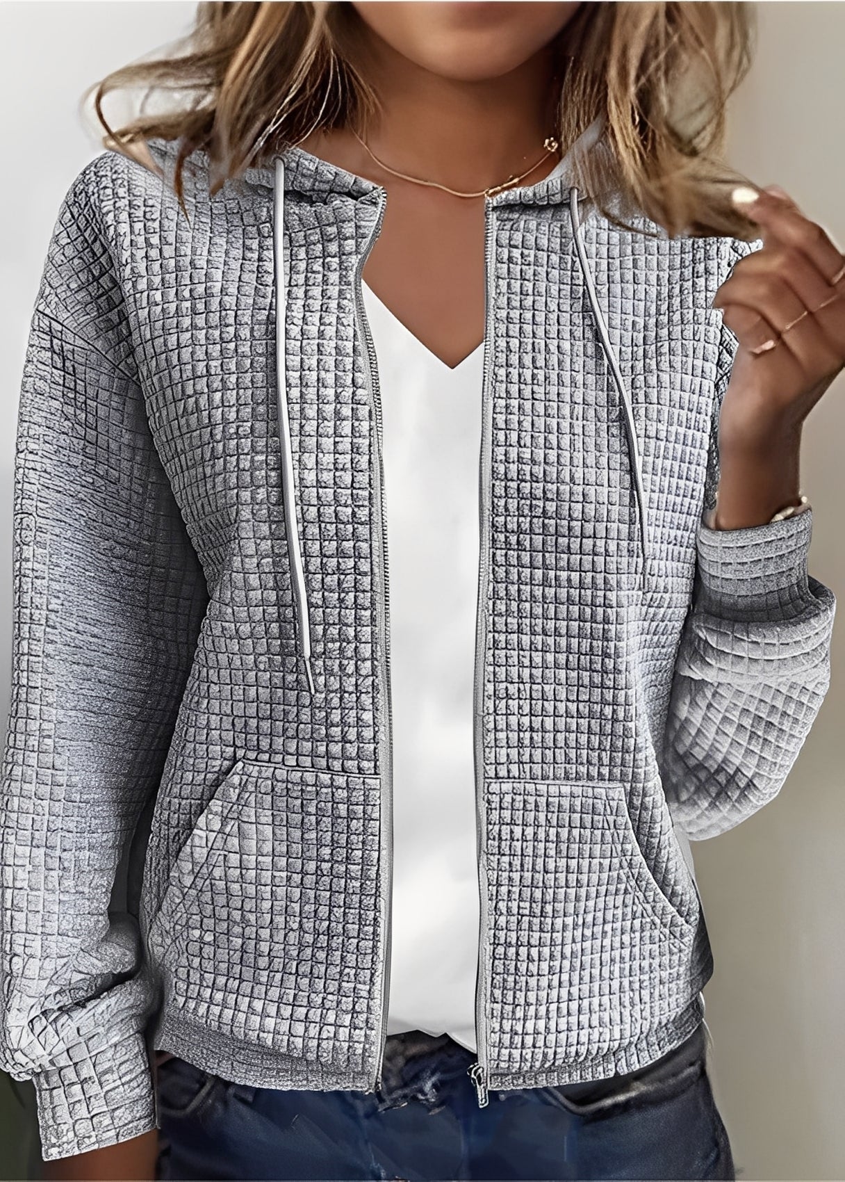 Krohn-e | Stylischer Cardigan mit Kapuze und Taschen für Frauen