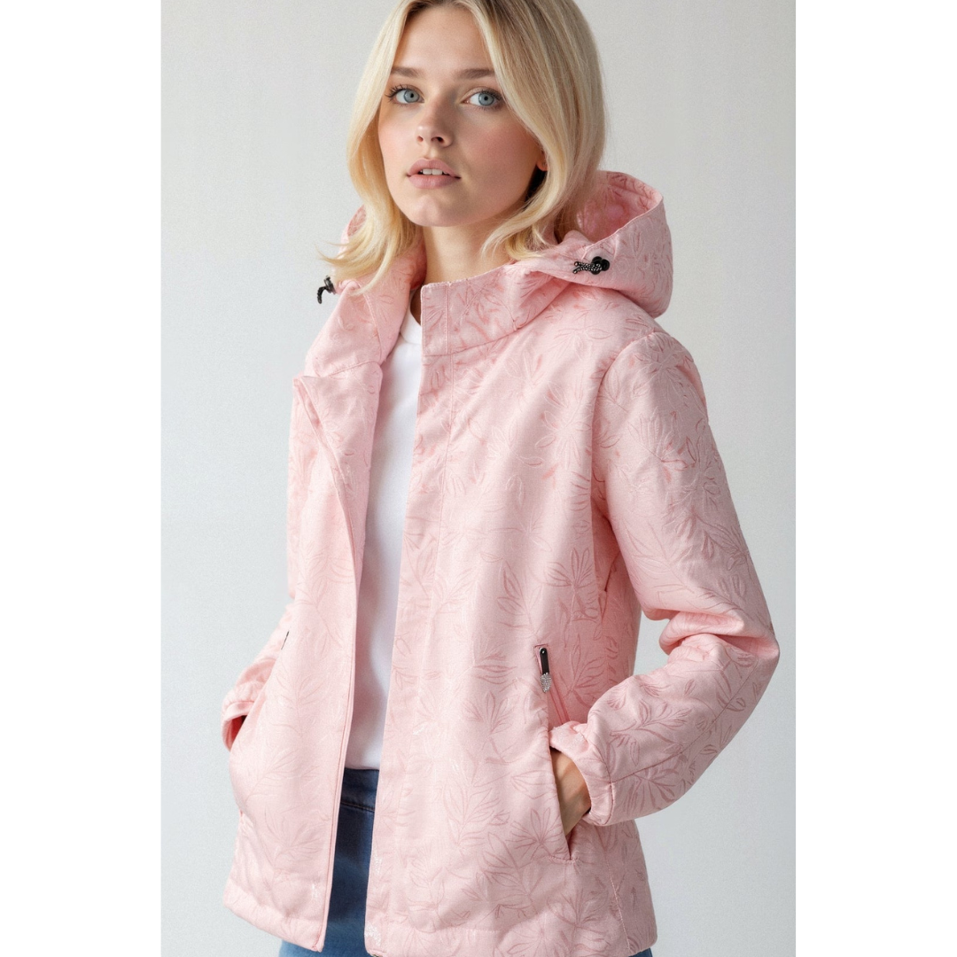 Krohn-e | Gedruckt Reißverschluss Winter Jacke - Kapuze