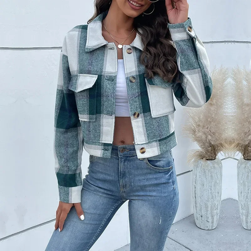 Krohn-e | Trendige Karierte Jacke für Damen