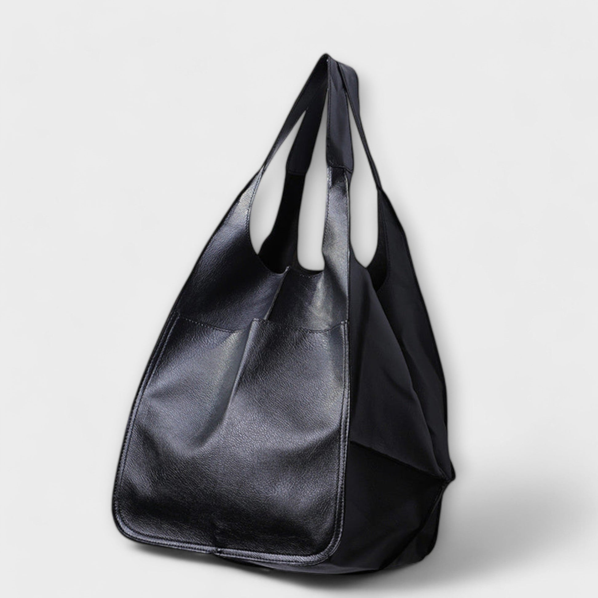 KROHN-E Damen Alltagstasche Geräumig Schwarz Handtasche