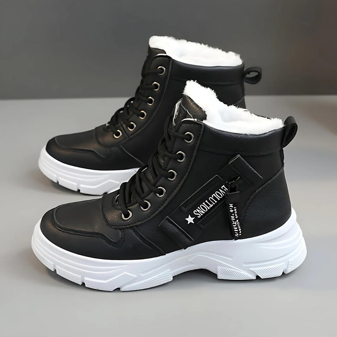 KROHN-E Damen Casual Ankle-Boots Stützende Sohle Braun
