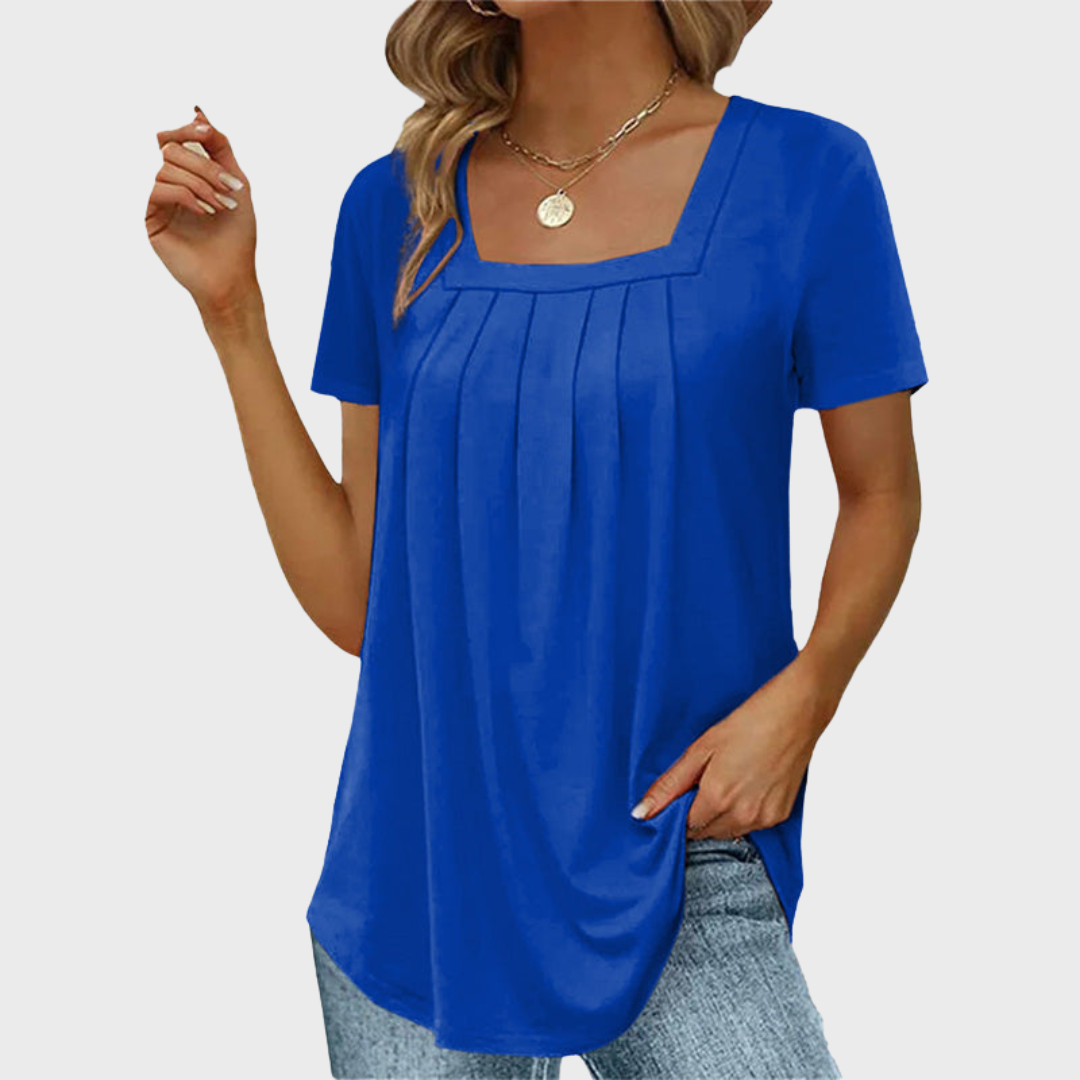 KROHN-E Damen Sommerbluse leicht atmungsaktiv Kurzarm Bluse