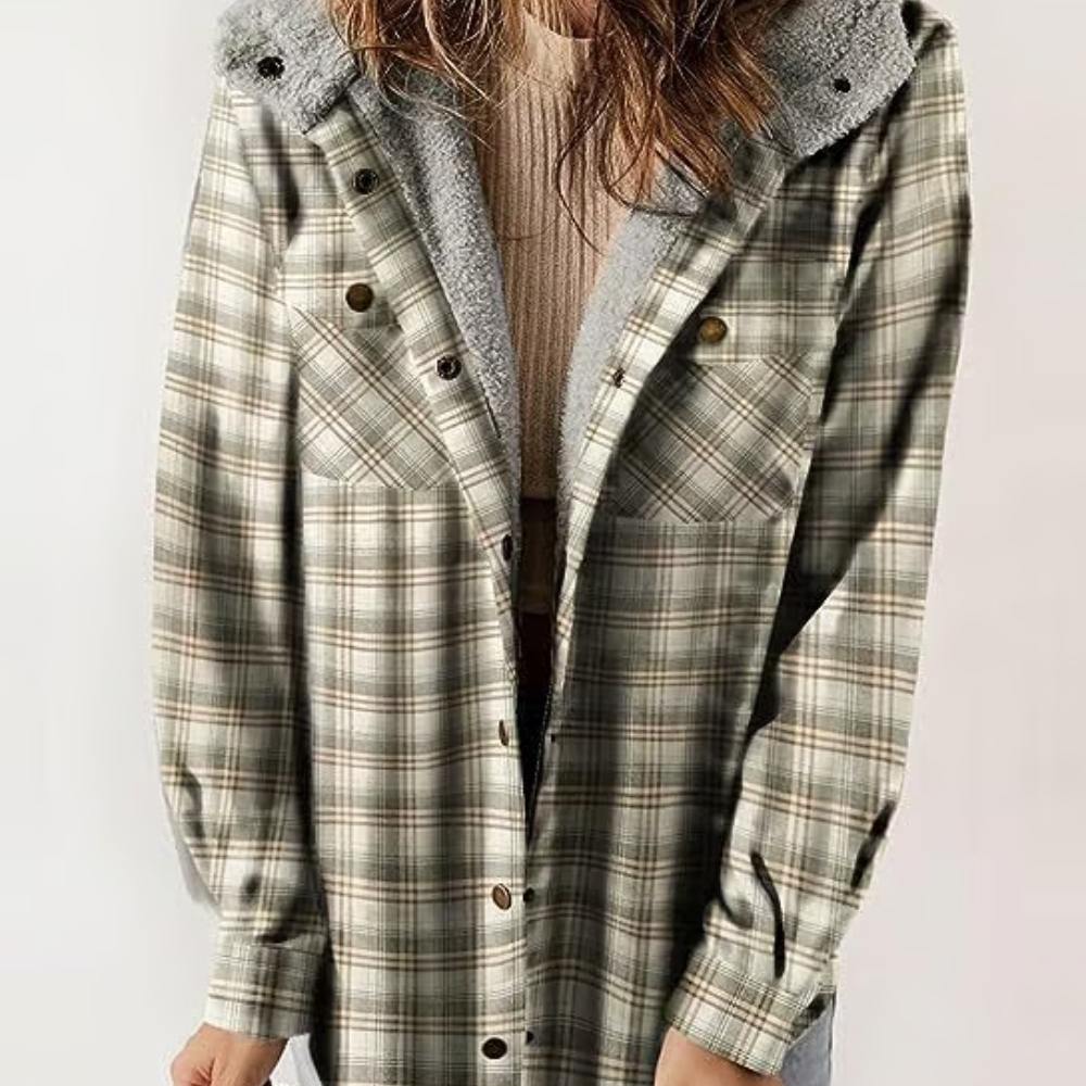 Krohn-e | Karierten Kapuzenjacke – Lässiger Herbst - Look