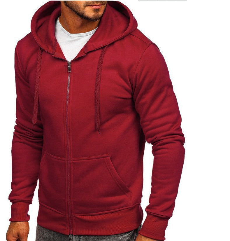 Fudus | Einfarbige Kapuzenjacke mit Zipper