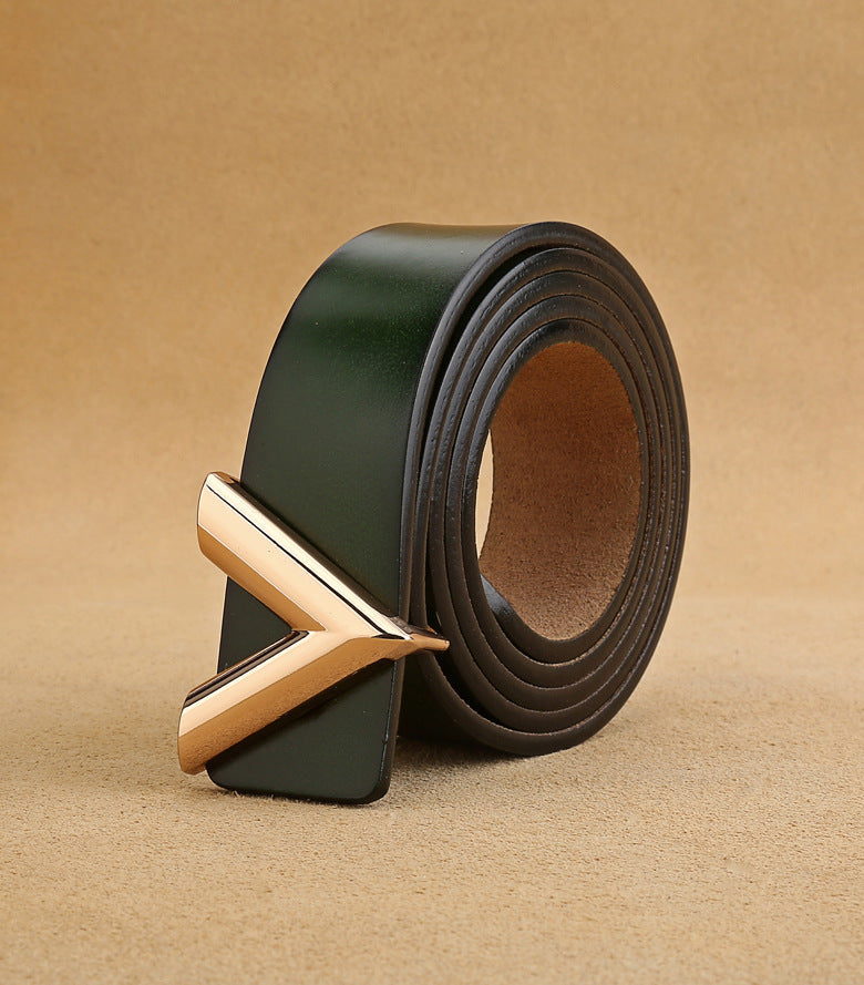 Damen Ledergürtel mit verstellbarer V-Schnalle von Adele