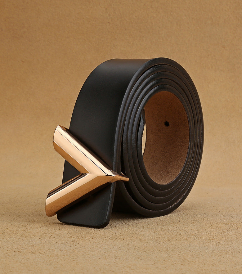 Damen Ledergürtel mit verstellbarer V-Schnalle von Adele