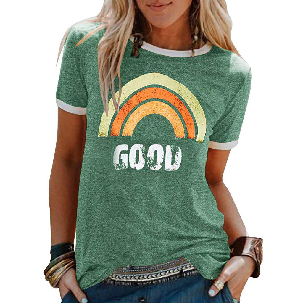Regenbogen-Kurzarmshirt von Fudus