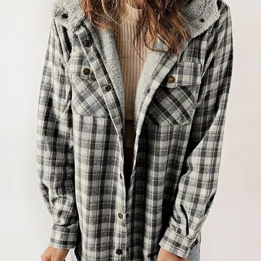 Krohn-e | Karierten Kapuzenjacke – Lässiger Herbst - Look