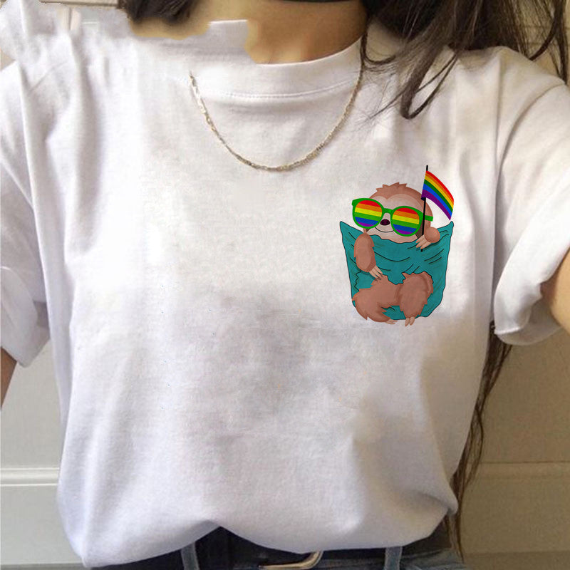 Damen T-Shirt mit Kawaii-Druck von Fudus