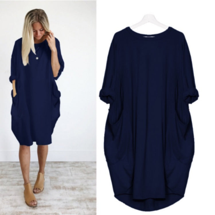 Damenkleid von Fudus: süß, rundhalsausschnitt, weiter Schnitt