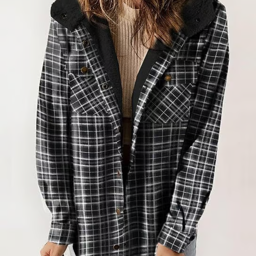 Krohn-e | Karierten Kapuzenjacke – Lässiger Herbst - Look
