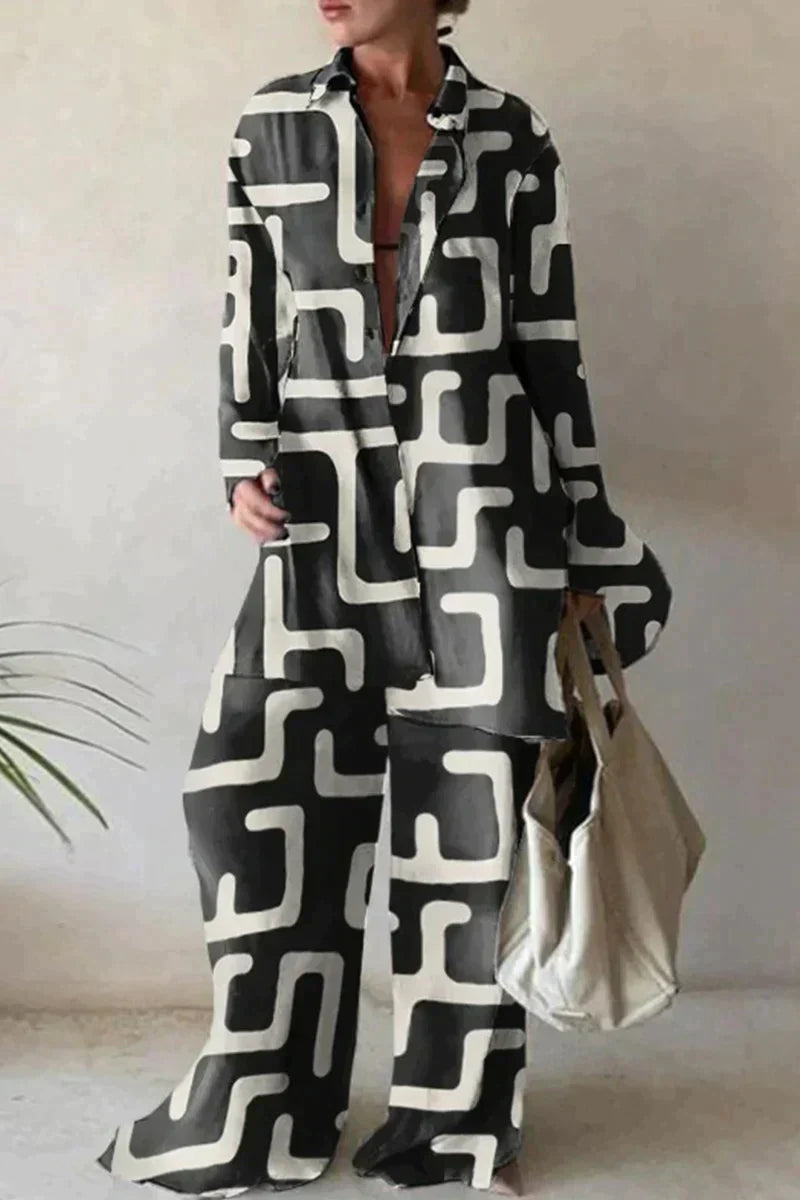 Elegantes Leinen-Set aus Hose und Hemd - Irish