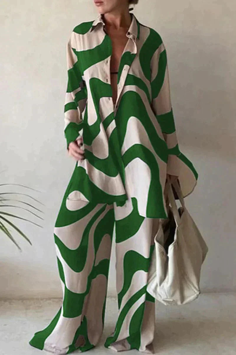 Elegantes Leinen-Set aus Hose und Hemd - Irish