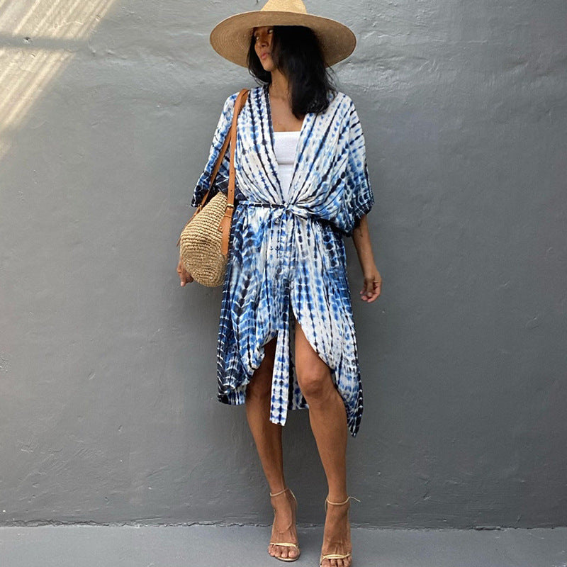 Krohn-e | Glamouröse Sonnenschutz Resort Strandkleid Cover Up