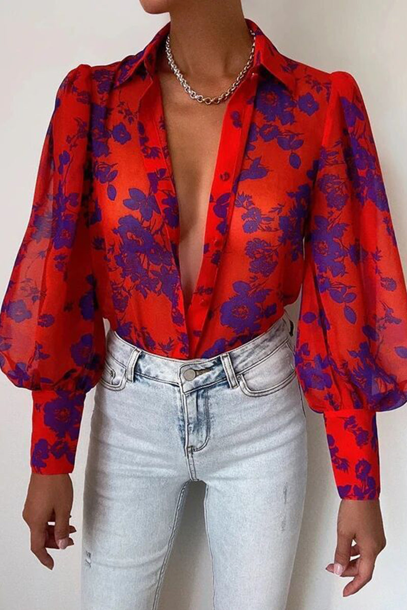 Damenbluse Karla mit Blumenkragen