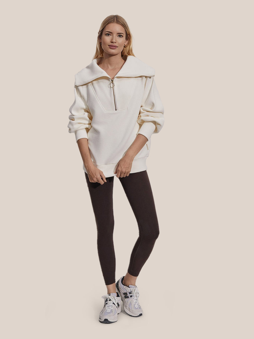 Krohn-e | Half-zip Bluse Baumwolle Modern, Komfortabel