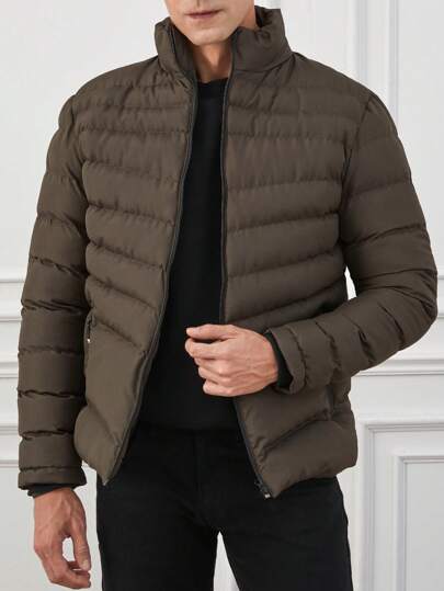 Krohn-e | Gepolsterte Jacke mit Hohem Kragen Reißverschluss Warm und Leichtgewicht