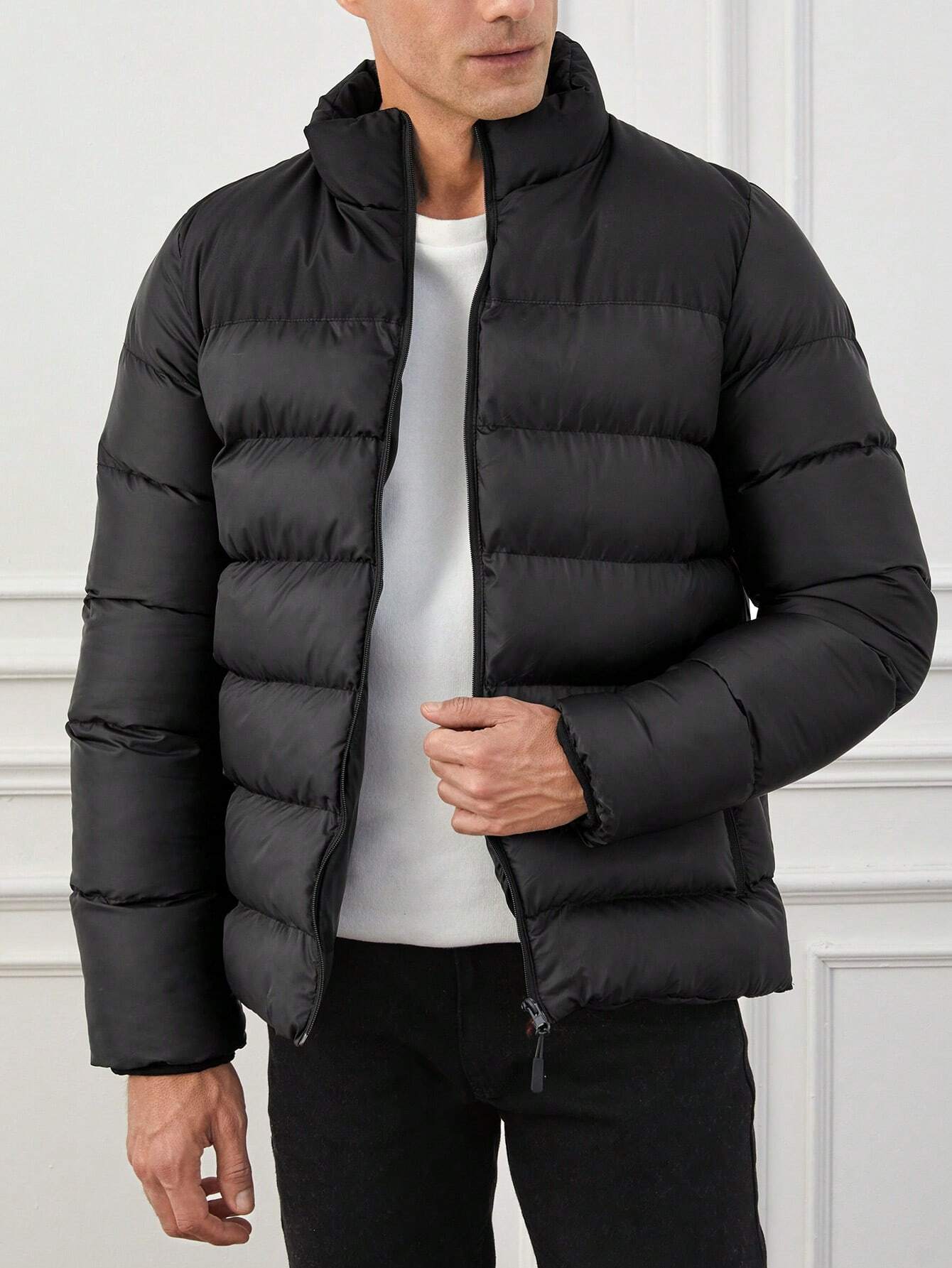 Krohn-e | Gepolsterte Jacke mit Hohem Kragen Reißverschluss Warm und Leichtgewicht