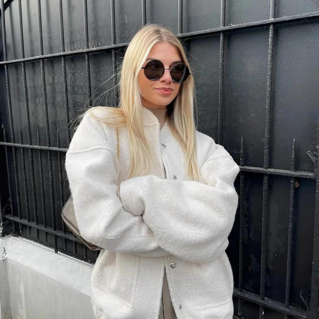 Modische Damen Bomberjacke, warm gefüttert