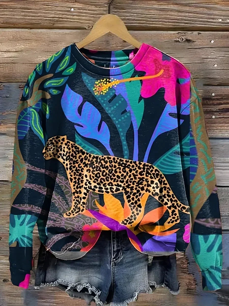 Jacquelin Pullover mit  Animal-Print