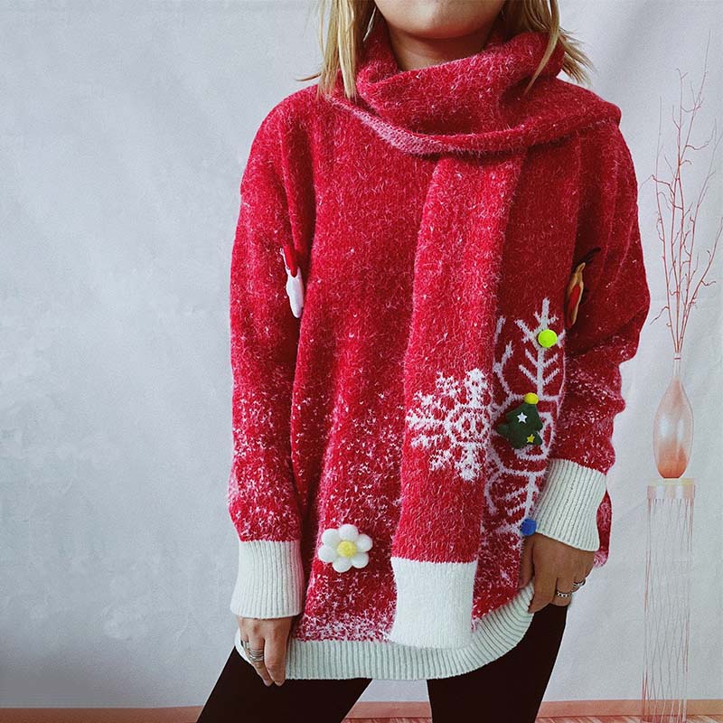 Krohn-e | Satz Aus Weihnachtspullover und Schal