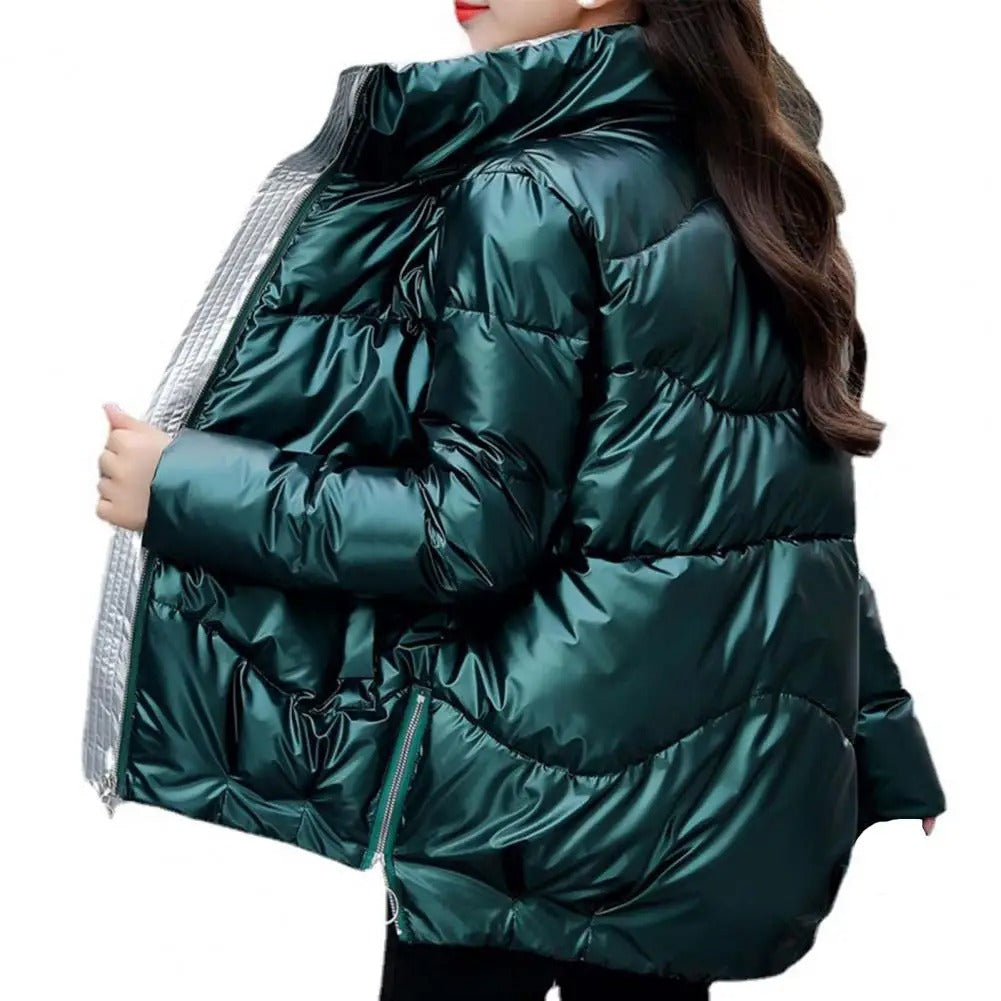 Krohn-e | Pufferjacke - Gequiltet und Leicht - Hoher Kragen - Glänzende Oberfläche - Warm und Bequem