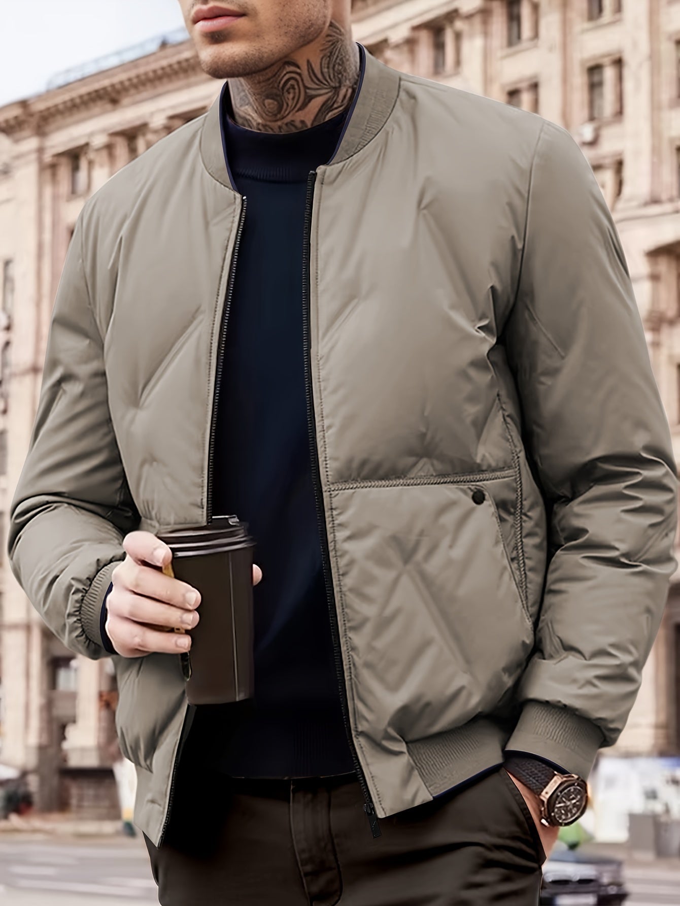 Krohn-e | Moderne Bomberjacke Polyester Stil und Komfort