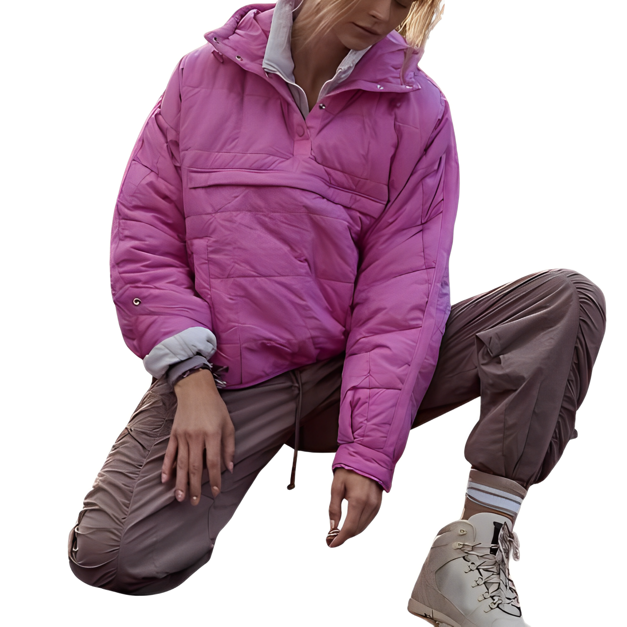 Grier: Einfache, gesteppte Kapuzenjacke