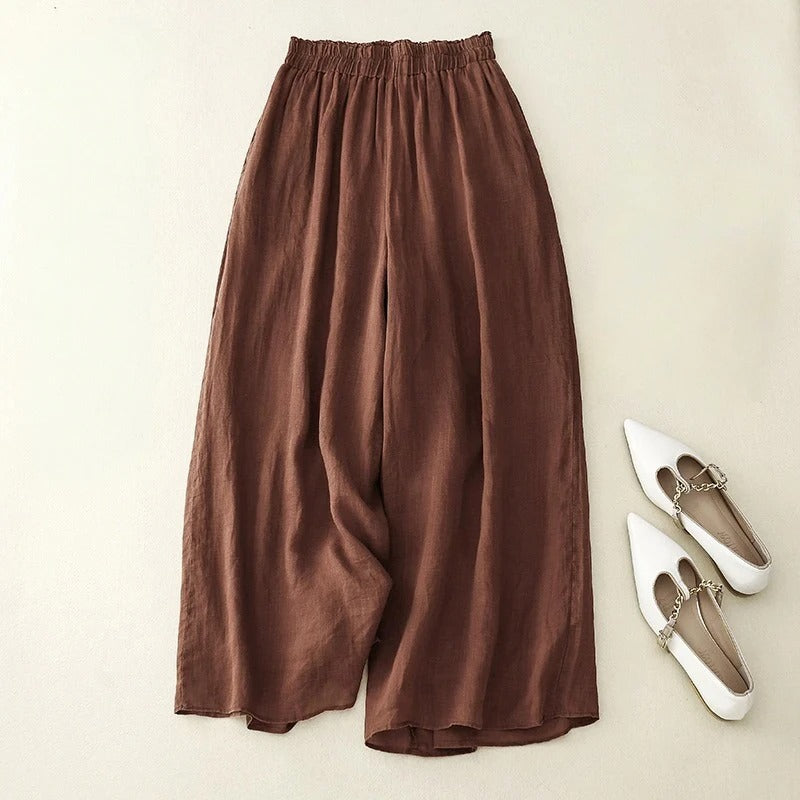 KROHN-E Damen Locker-Hose Entspannter Schnitt Baumwolle