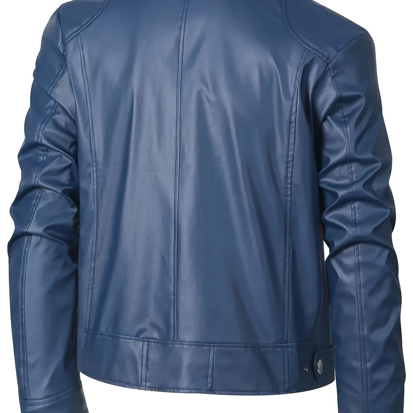 Krohn-e | Elegante Pu-Lederjacke mit Farbblockierung und Mehrfachreißverschluss