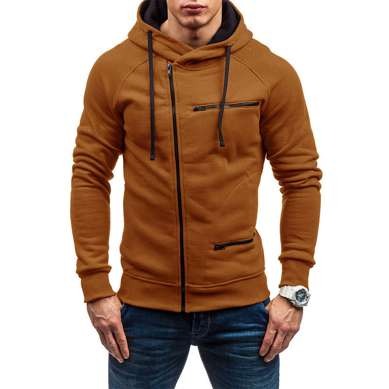 Herren Kapuzenjacke mit modernem Reißverschluss und kontrastiven Details Krohn-e