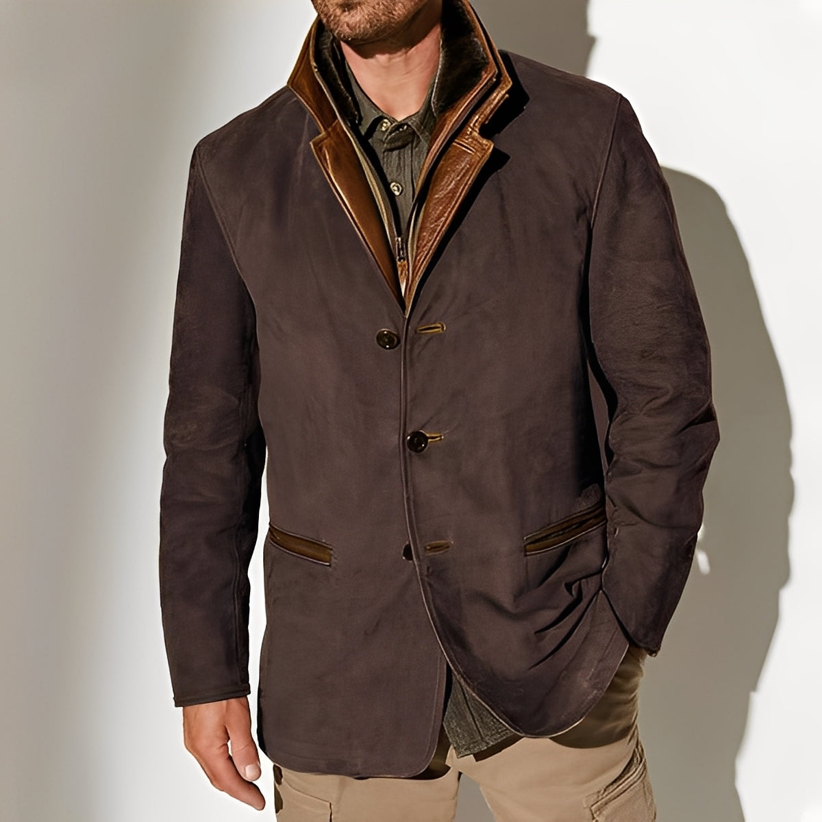 Krohn-e | Klassische Jacke mit Taschen für Herren