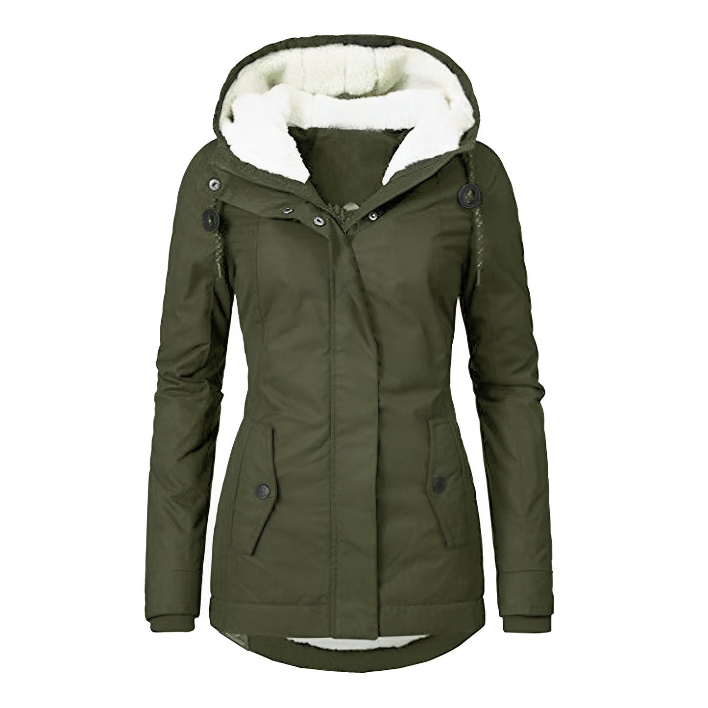 Krohn-e | Warmer Plissierte Jacke mit Kapuze für Frauen