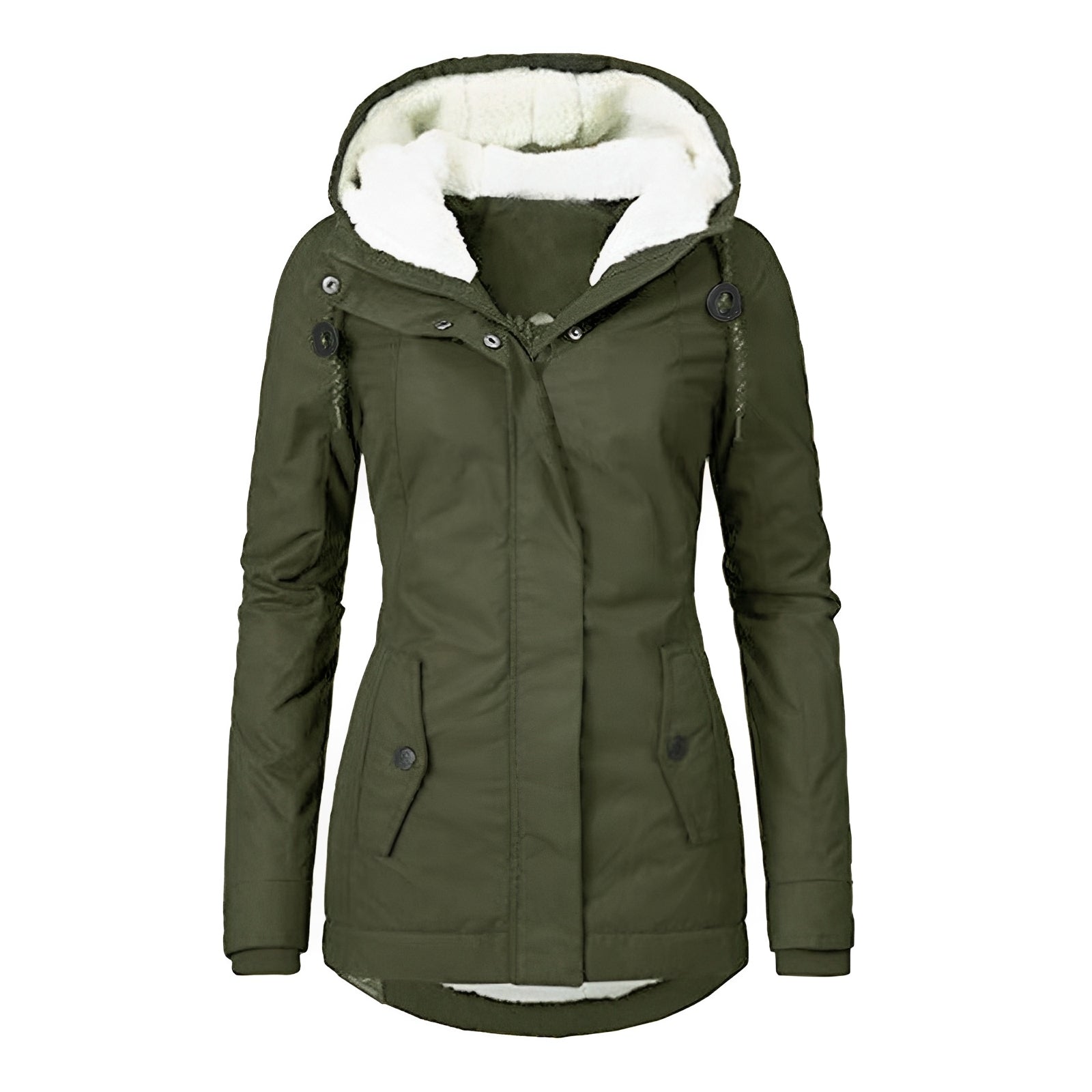 Krohn-e | Warmer Plissierte Jacke mit Kapuze für Frauen