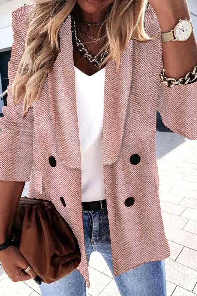 Avelena Blazer: Einfarbig, mit Revers und Langarm