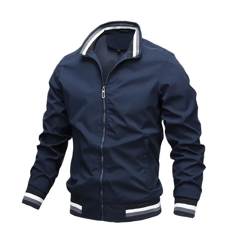 Krohn-e | Sportliche Gestreifte Herren Mitteljahresjacke