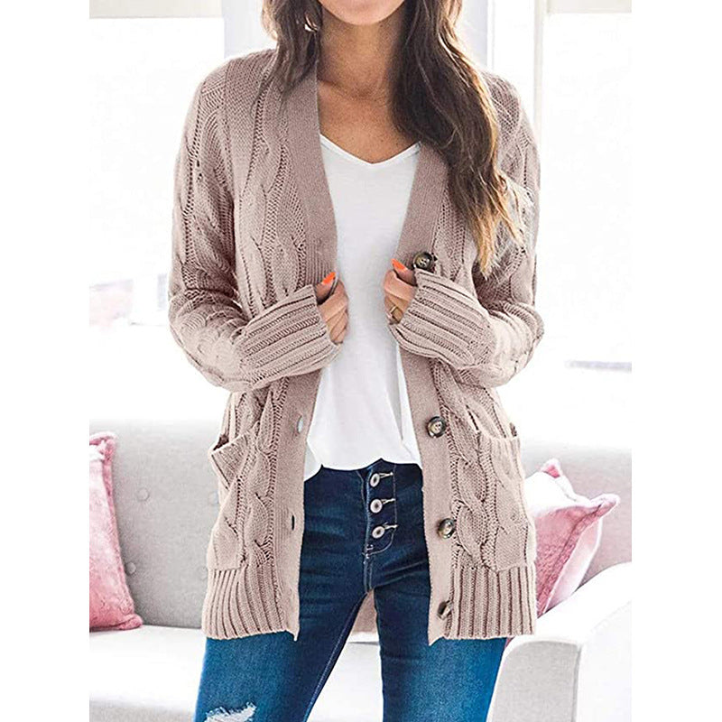 Damen Langarm-Strickjacke mit verspieltem Zopfmuster Krohn-e